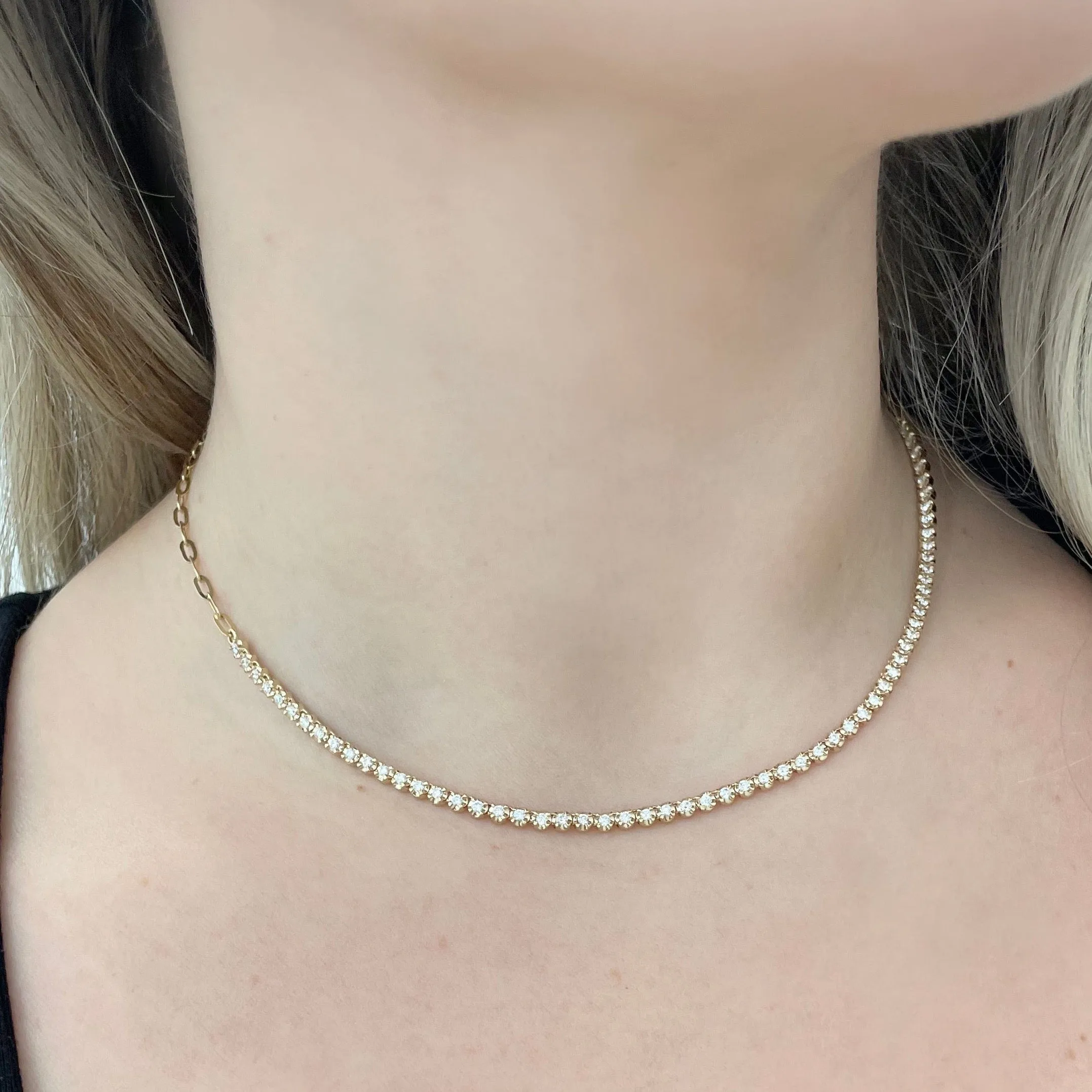 14K GOLD DIAMOND BAILEY NECKLACE