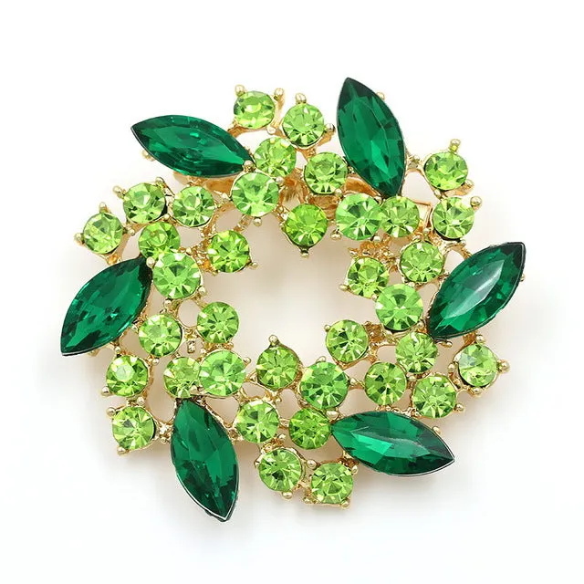 Beautiful Colorful Crystal Rhinestones Fashion Garland Flower Brooch Pins for Lady in various colors WEIMANJINGDIAN Brand