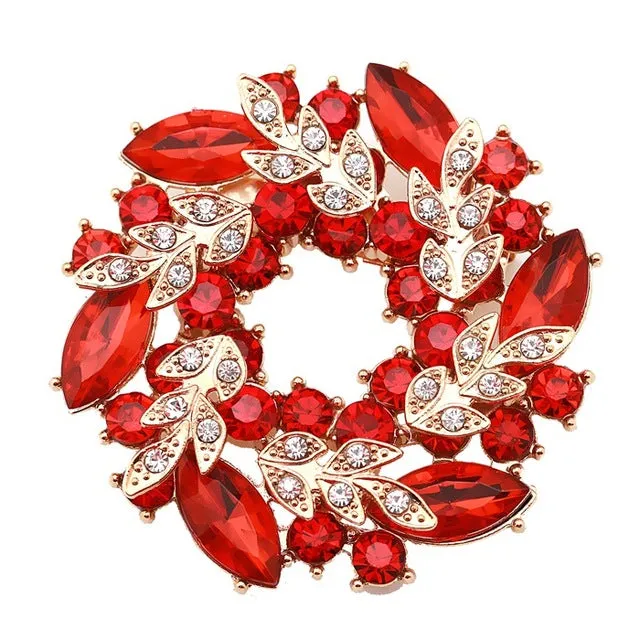 Beautiful Colorful Crystal Rhinestones Fashion Garland Flower Brooch Pins for Lady in various colors WEIMANJINGDIAN Brand