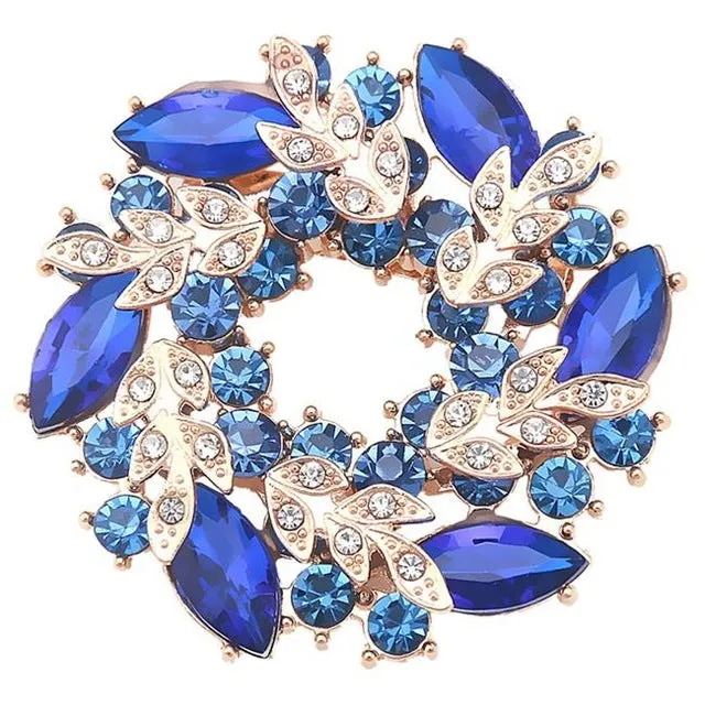 Beautiful Colorful Crystal Rhinestones Fashion Garland Flower Brooch Pins for Lady in various colors WEIMANJINGDIAN Brand