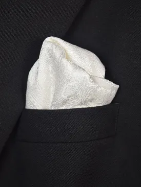 Boy's Pocket Square 19470 White Paisley