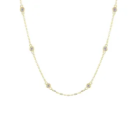 Classic Bezel Station Diamond Necklace 3/4ct