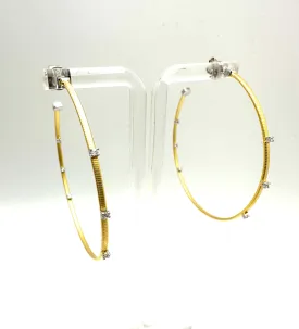CZ Studded Matte Gold Hoops