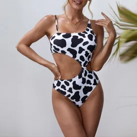 Fashion Crossbody One-Piece Swimsuit