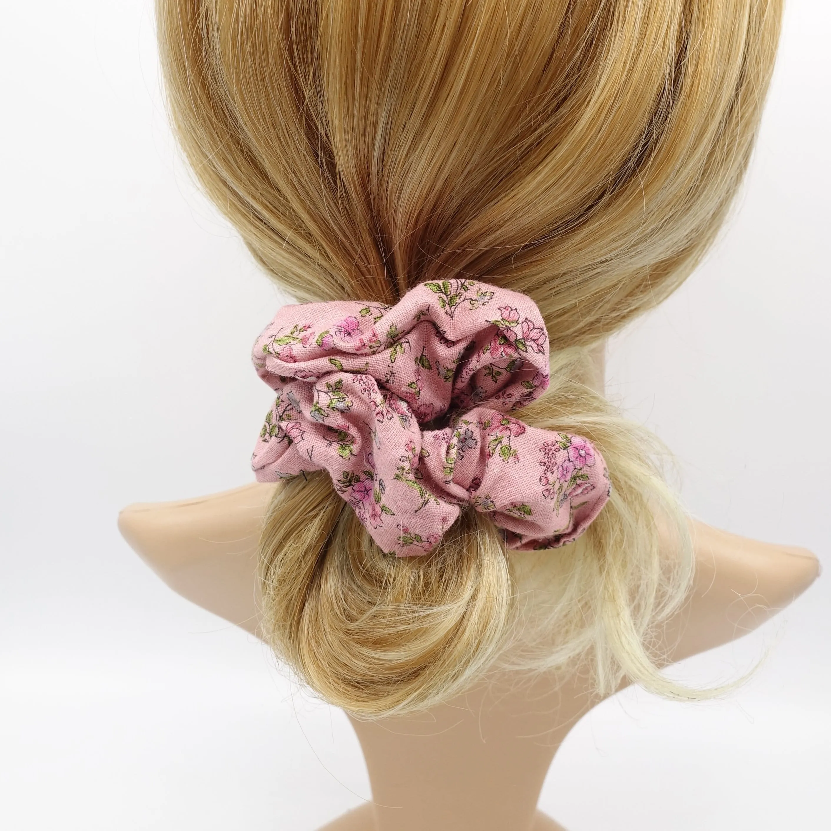 floral cotton scrunchies hair elastic accessory for women