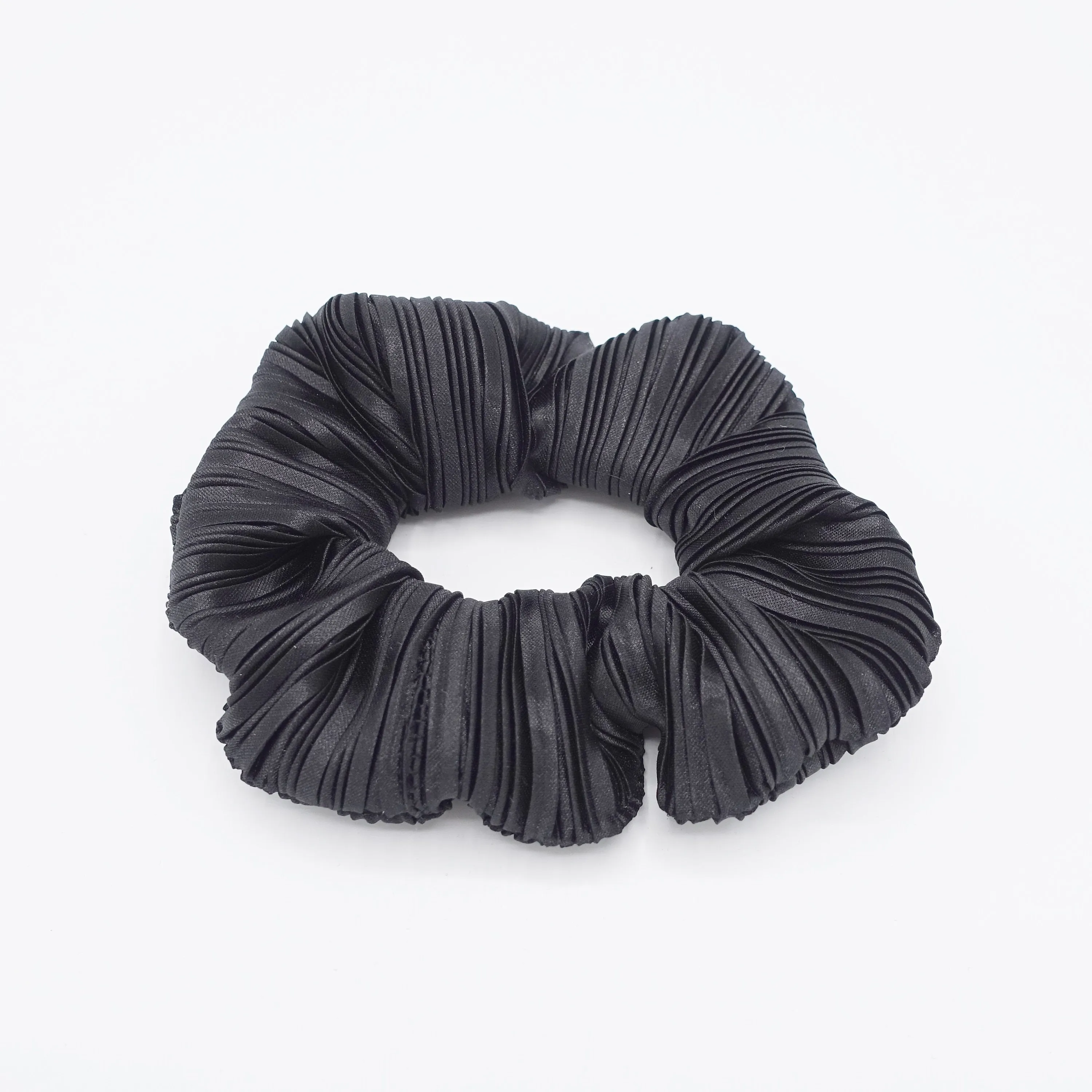 glossy pleated scrunchies, medium scrunchies for women