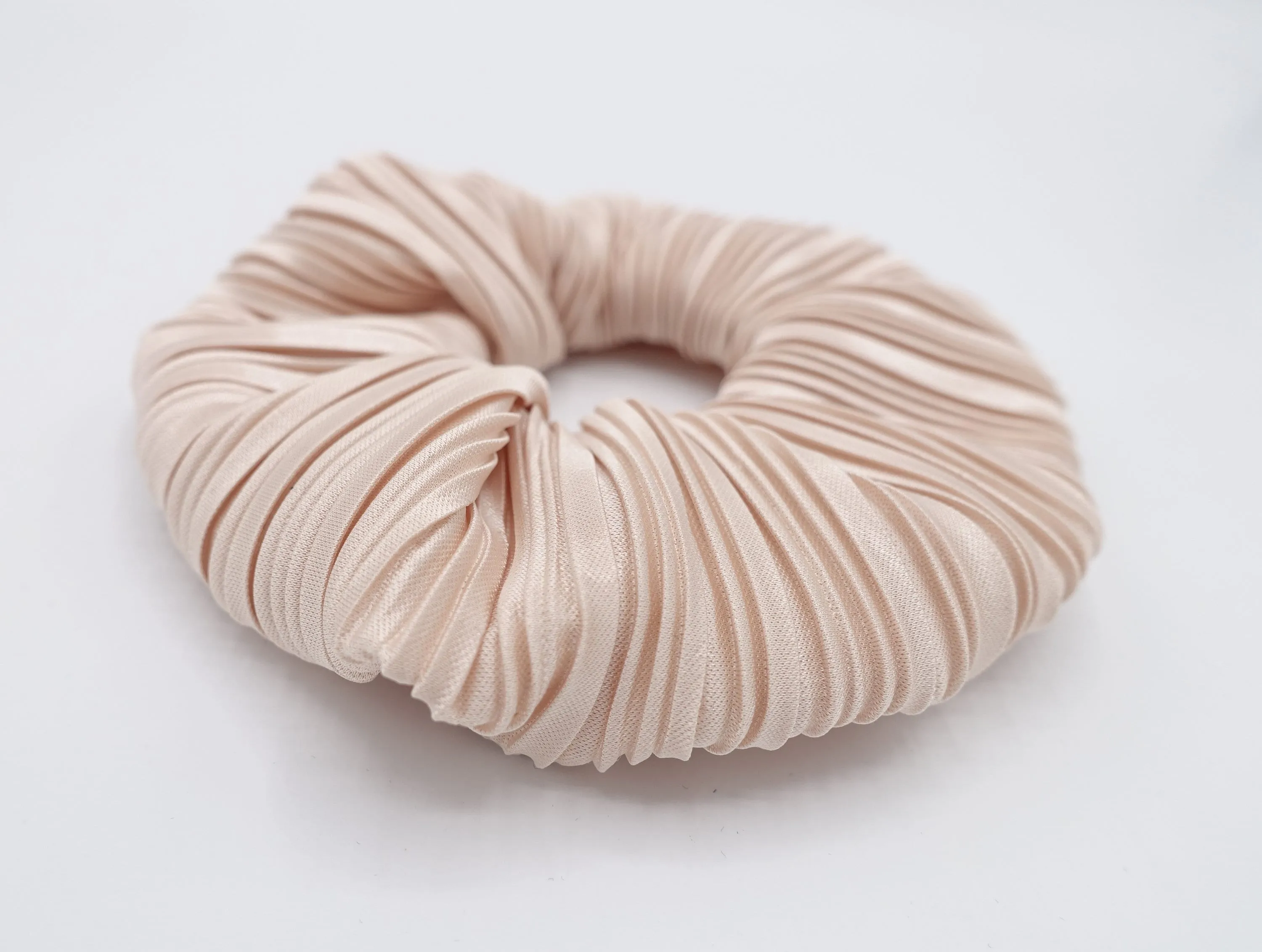 glossy pleated scrunchies, medium scrunchies for women