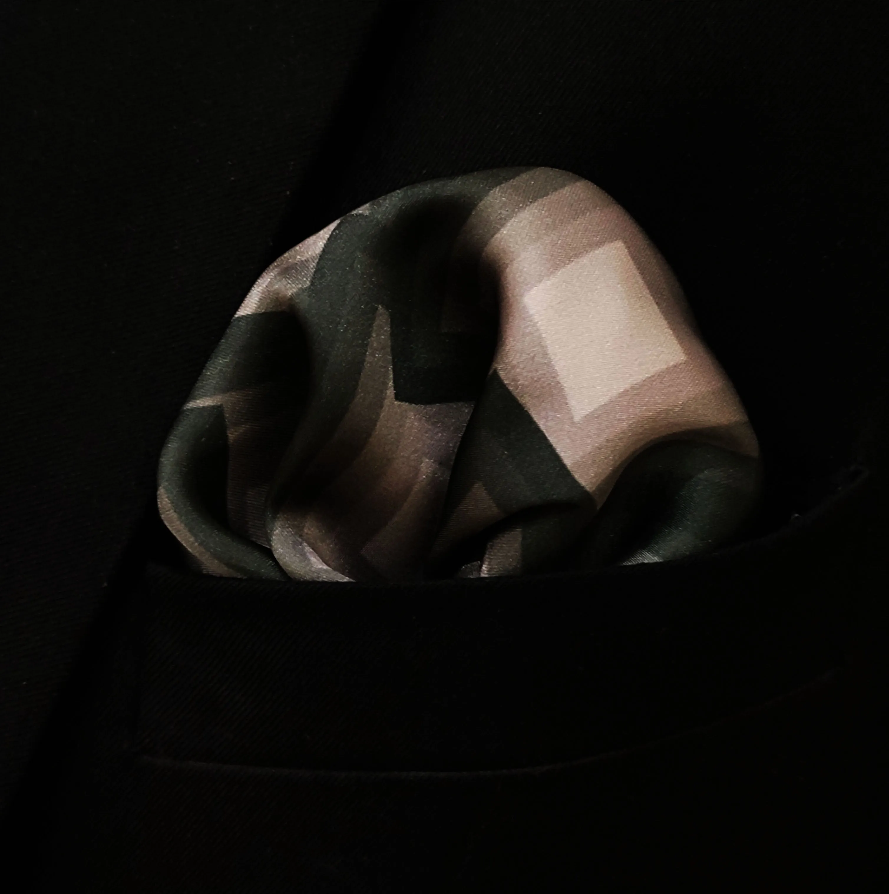 Grey and white minimalistic - silk pocket squares
