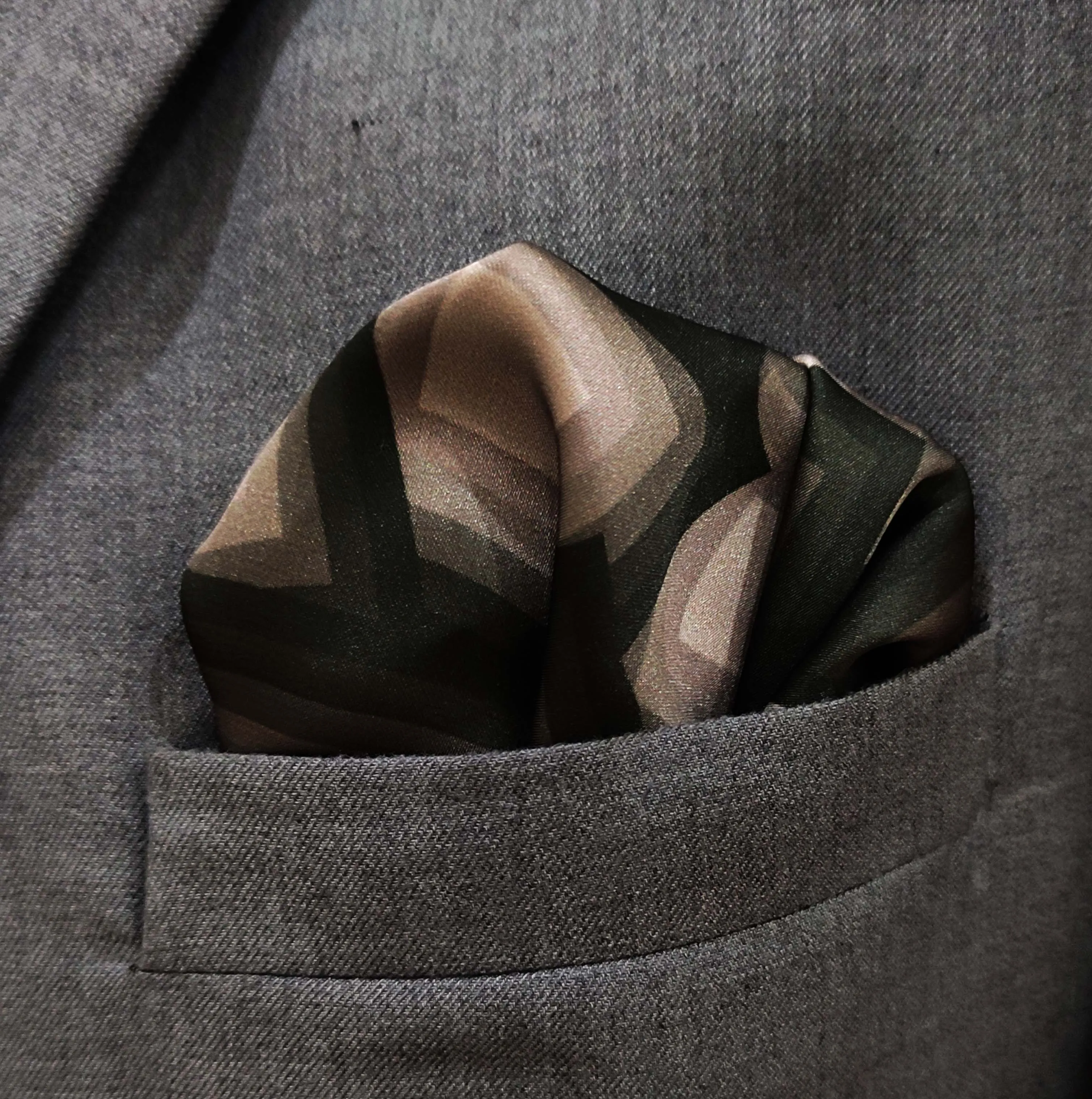 Grey and white minimalistic - silk pocket squares