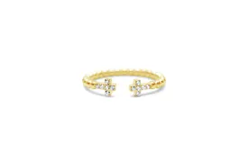 It Fits! Pavé Cross Droplet Wire Ring