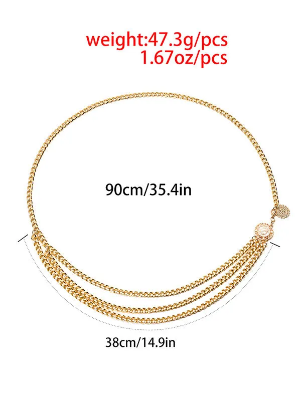 Long Tassel Waistbands Hip Jewelry Body Chain Metal Link Waist Chain Belt