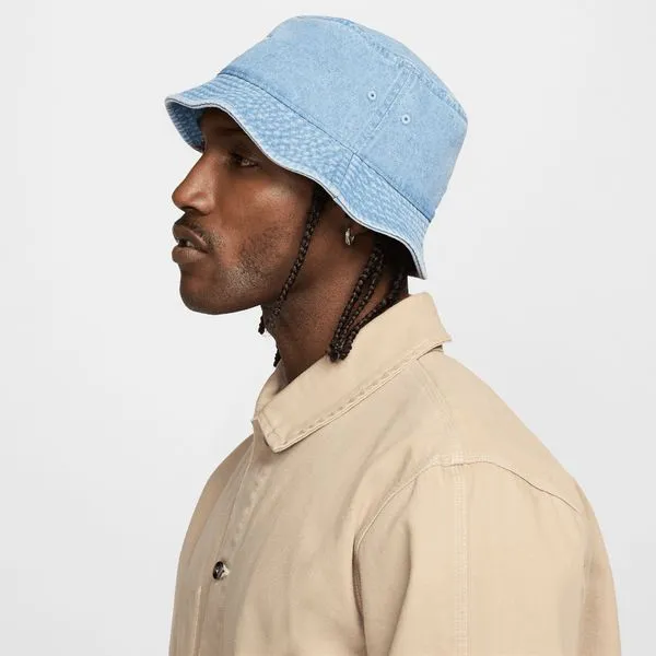 Nike Apex Denim Bucket Hat Aegean Storm - Thunder Blue - White