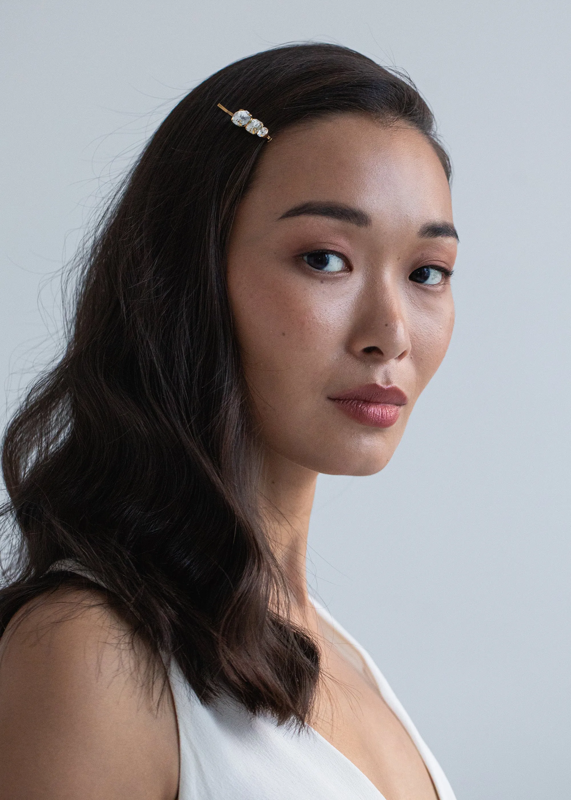 Ramona Bobby Pin -- Crystal Antique Gold