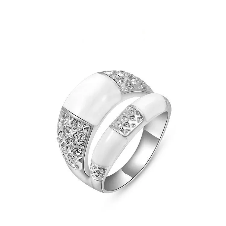 Rose Gold Plated Fashion Big Ring with Austrian Crystal Women Jewelry for Party