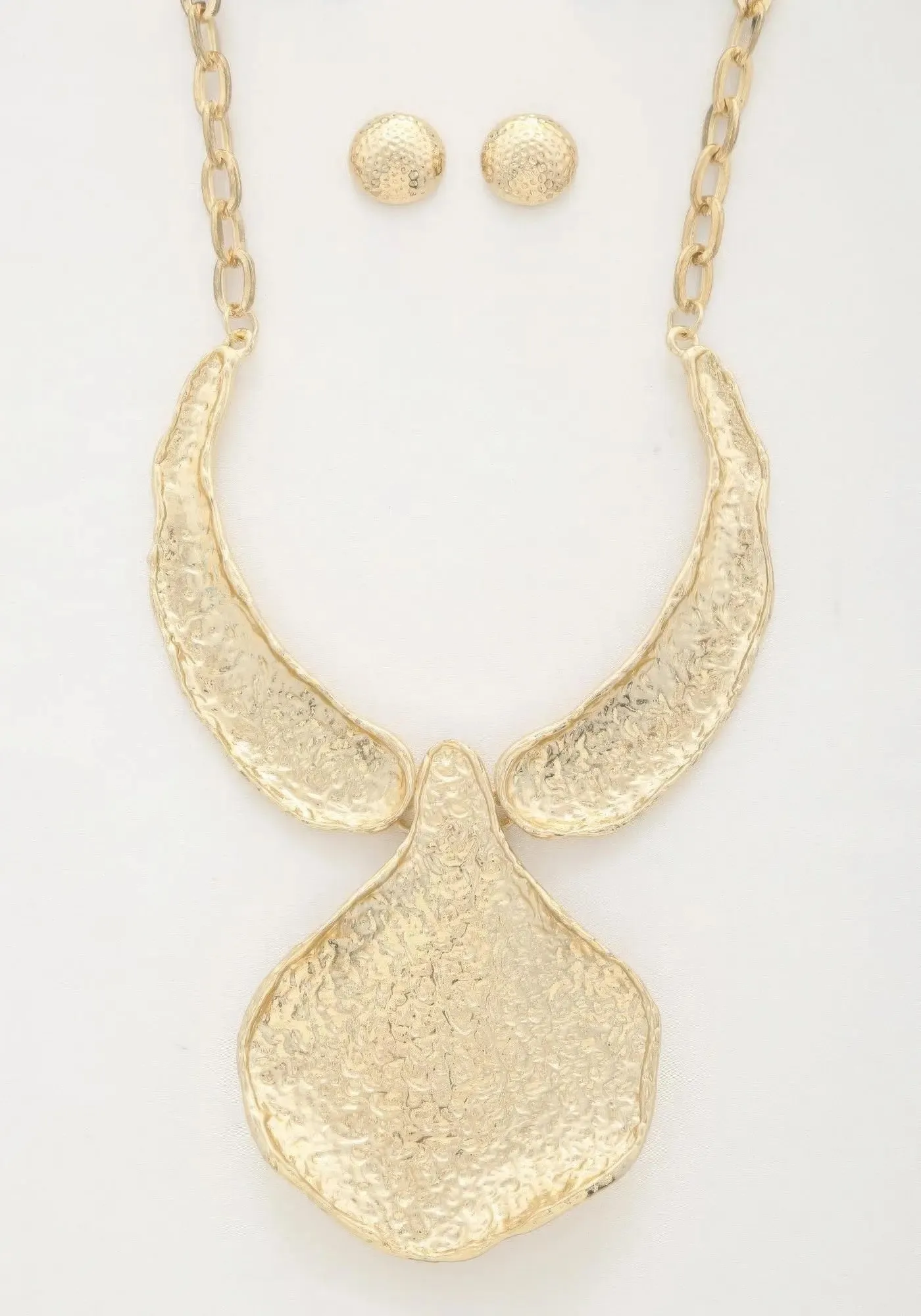 Textured Oversized Metal Necklace